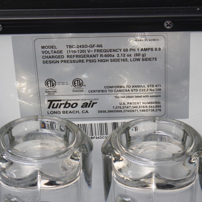 TBC-50SD-GF-N Turbo, Air Super Deluxe Glass Chiller & Froster